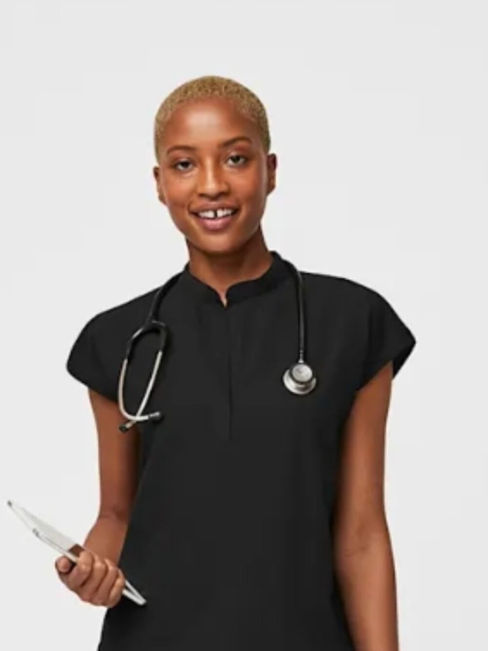 Figs Rafaela Oversized Scrub Top Black Shirt size medium